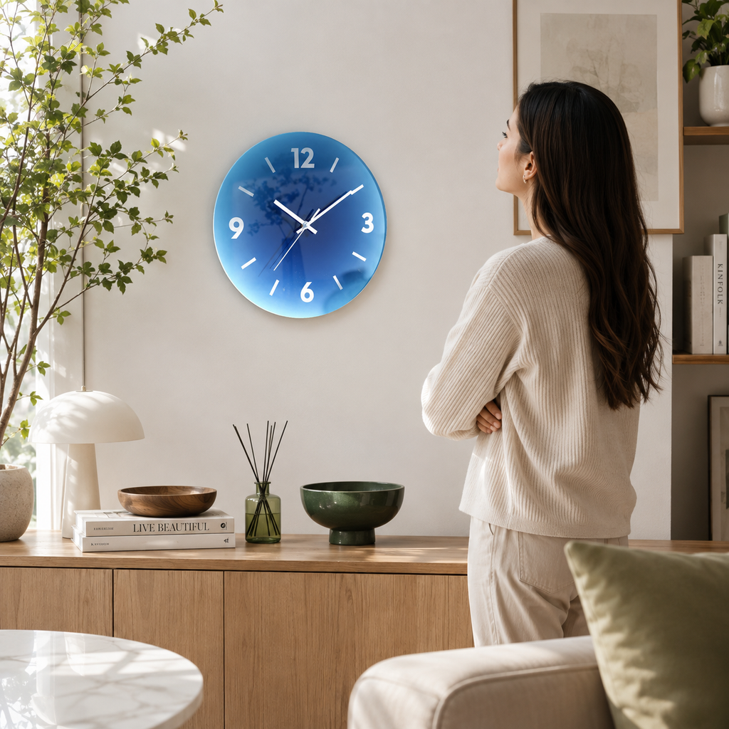 Reloj de pared de cristal Sunset