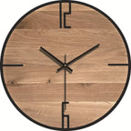Reloj de pared de madera con mecanismo silencioso