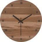 Reloj de pared de madera con mecanismo silencioso