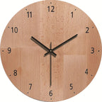 Reloj de pared de madera con mecanismo silencioso