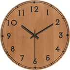 Reloj de pared de madera con mecanismo silencioso