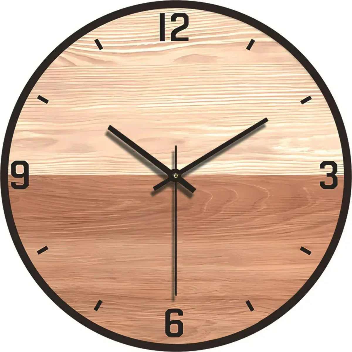 Reloj de pared de madera con mecanismo silencioso