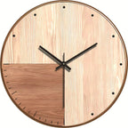 Reloj de pared de madera con mecanismo silencioso
