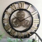 Reloj de pared decorativo 3D retro de gran tamaño hecho a mano