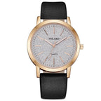Reloj de pulsera analógico de cuarzo para mujer con correa de piel sintética estilo Ginebra