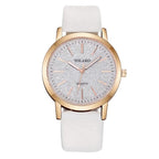 Reloj de pulsera analógico de cuarzo para mujer con correa de piel sintética estilo Ginebra