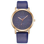 Reloj de pulsera analógico de cuarzo para mujer con correa de piel sintética estilo Ginebra
