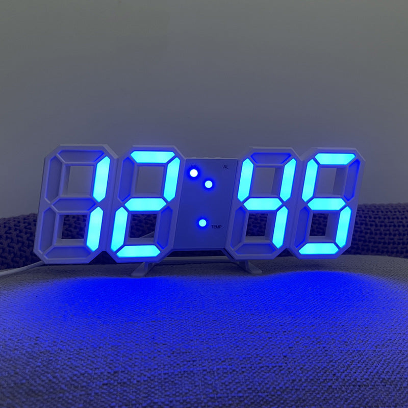 Reloj despertador digital 3D LED de pared o sobremesa