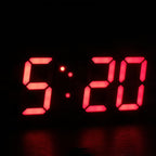 Reloj despertador digital 3D LED de pared o sobremesa