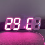 Reloj despertador digital 3D LED de pared o sobremesa