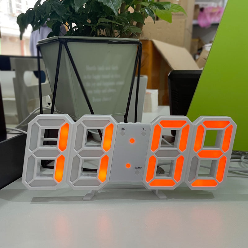 Reloj despertador digital 3D LED de pared o sobremesa