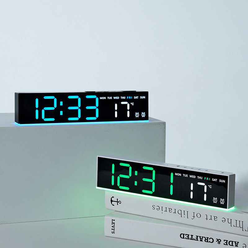 Reloj despertador digital con pantalla LED grande y temperatura