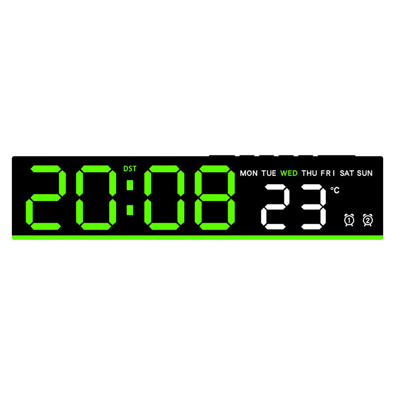 Reloj despertador digital con pantalla LED grande y temperatura