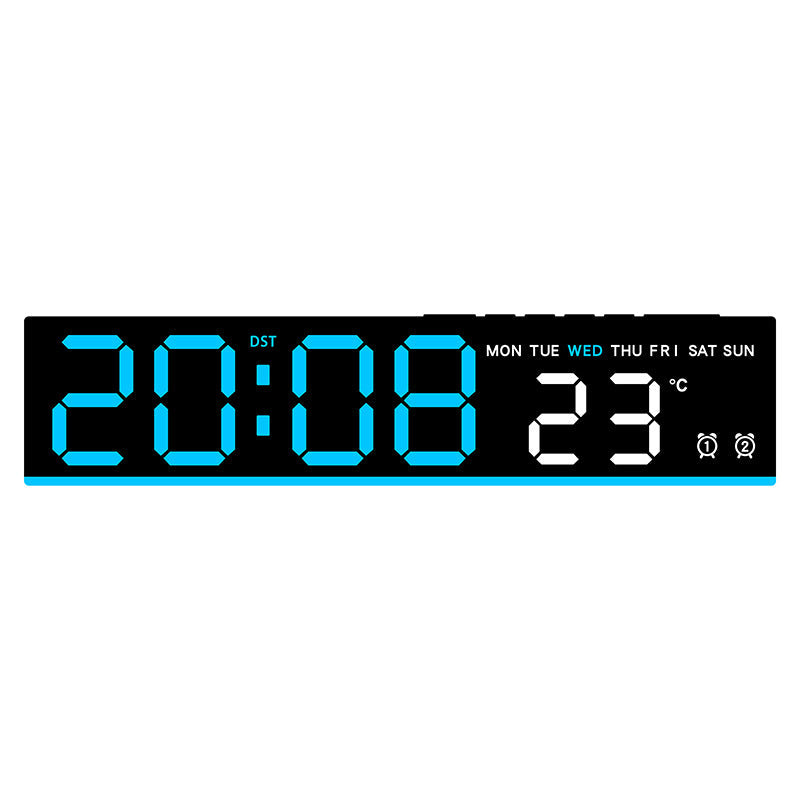 Reloj despertador digital con pantalla LED grande y temperatura