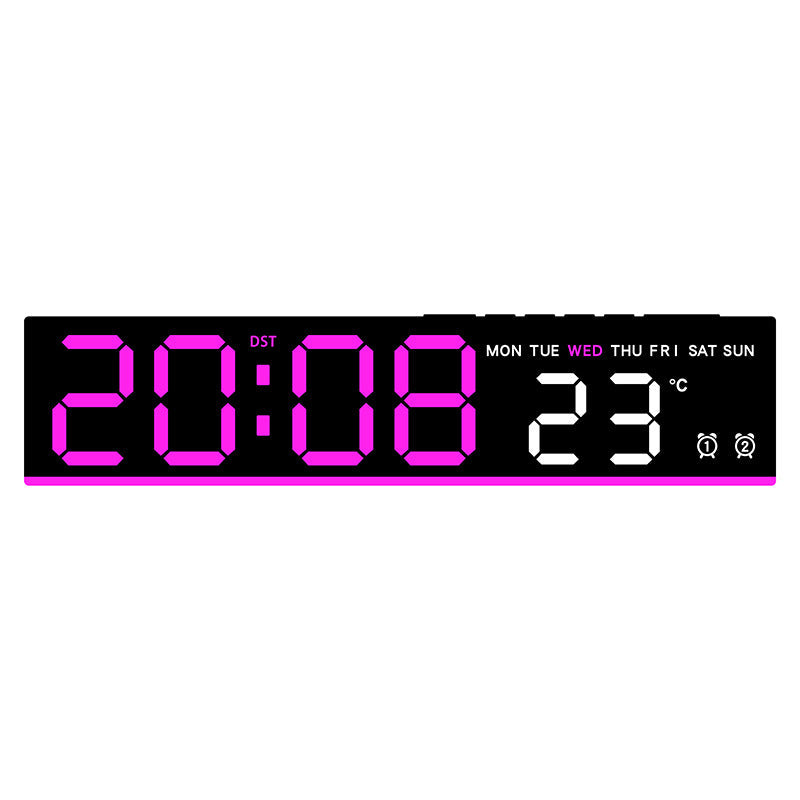 Reloj despertador digital con pantalla LED grande y temperatura