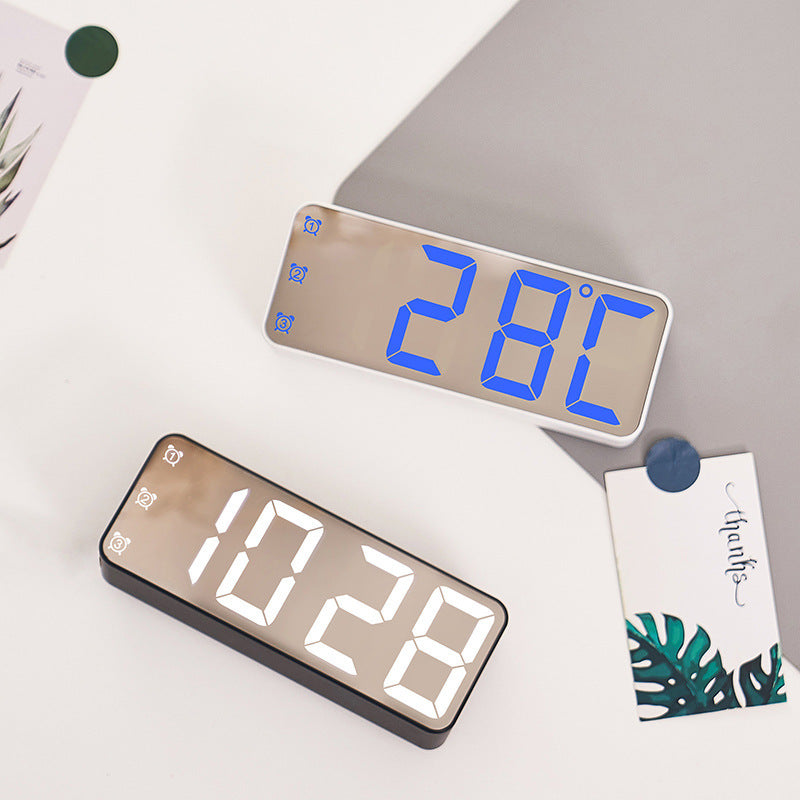 Reloj despertador digital con pantalla LED grande y funciones múltiples