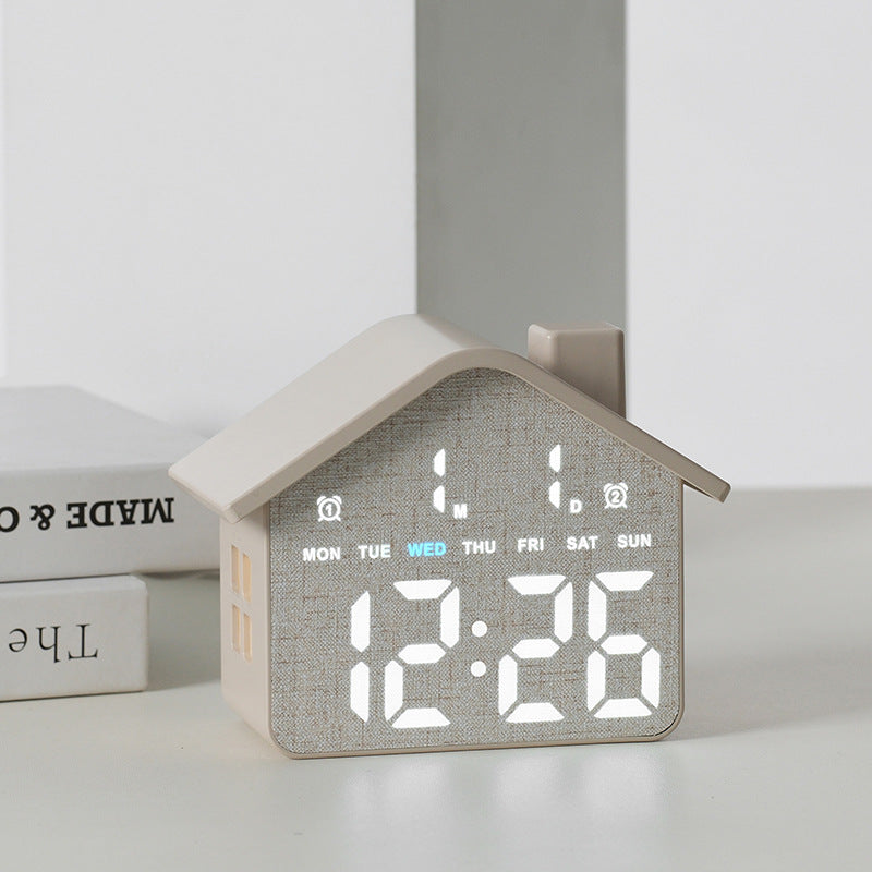 Reloj despertador digital creativo con diseño de casa
