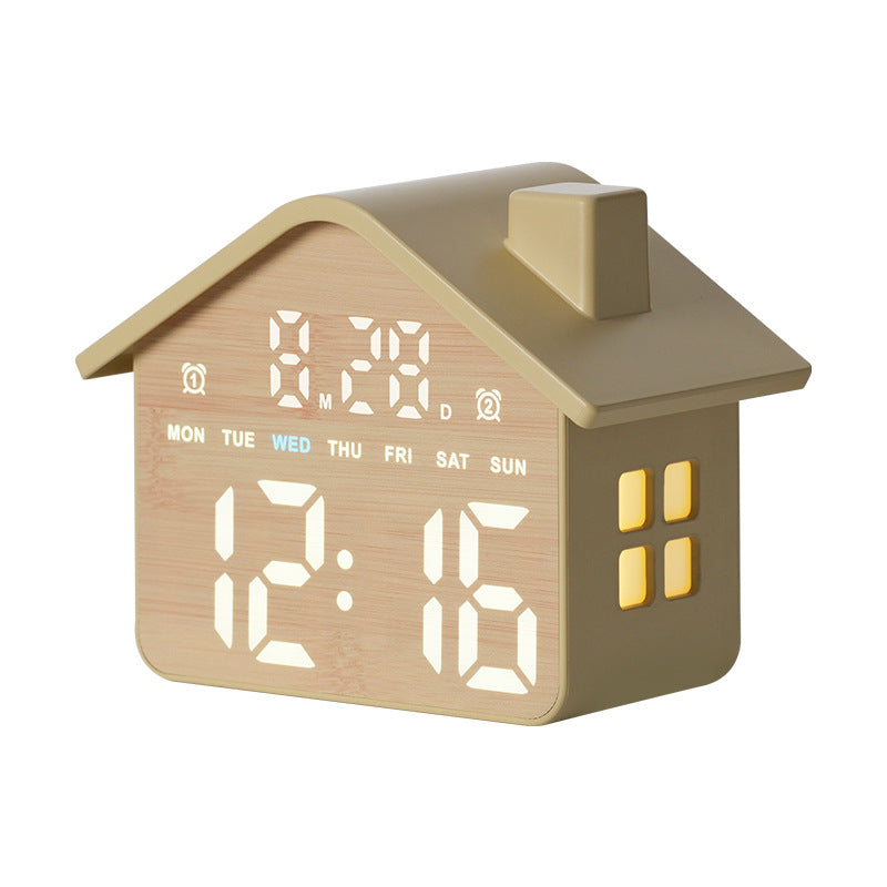 Reloj despertador digital creativo con diseño de casa