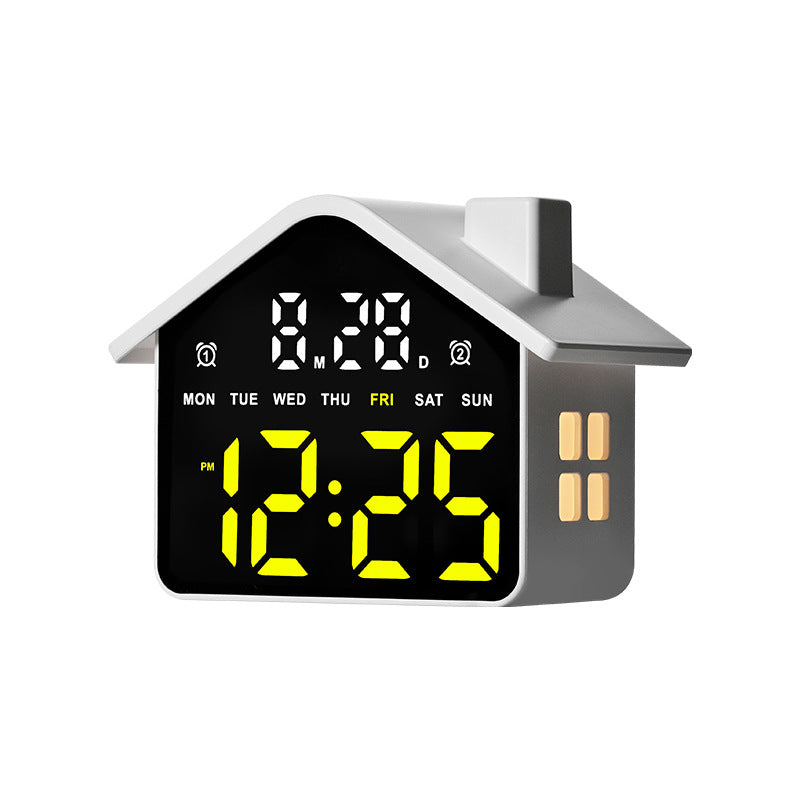 Reloj despertador digital creativo con diseño de casa