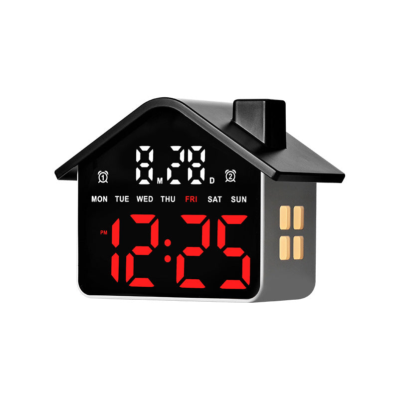 Reloj despertador digital creativo con diseño de casa