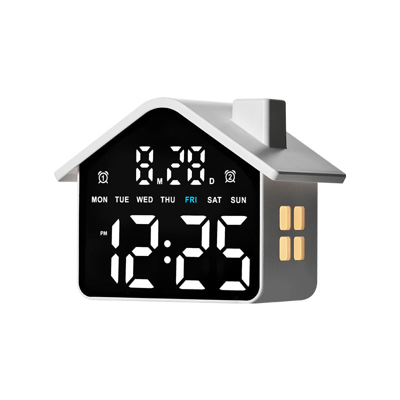 Reloj despertador digital creativo con diseño de casa