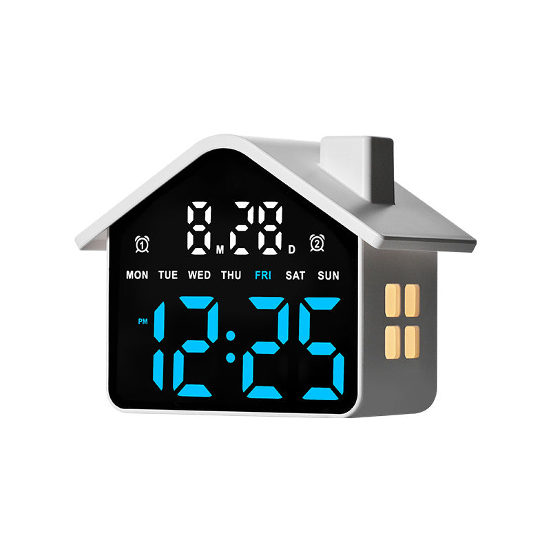 Reloj despertador digital creativo con diseño de casa