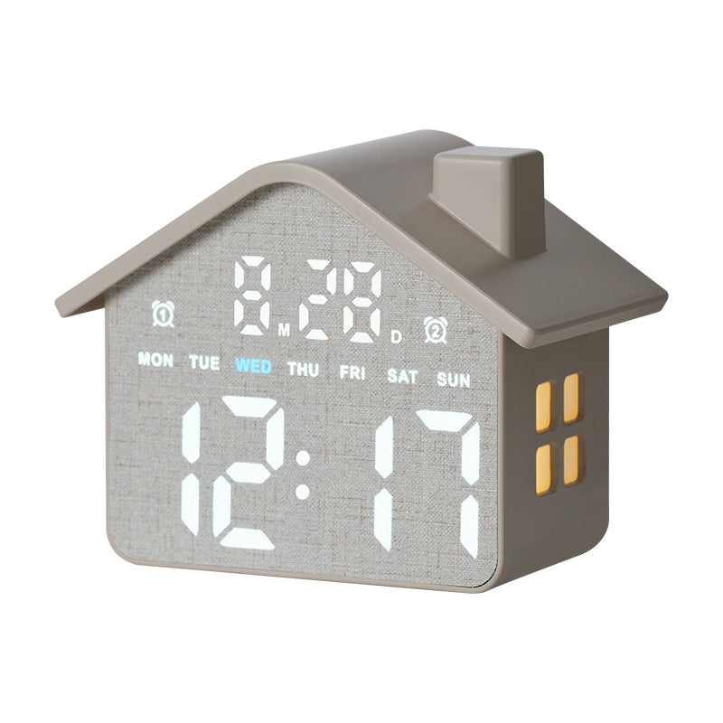 Reloj despertador digital creativo con diseño de casa