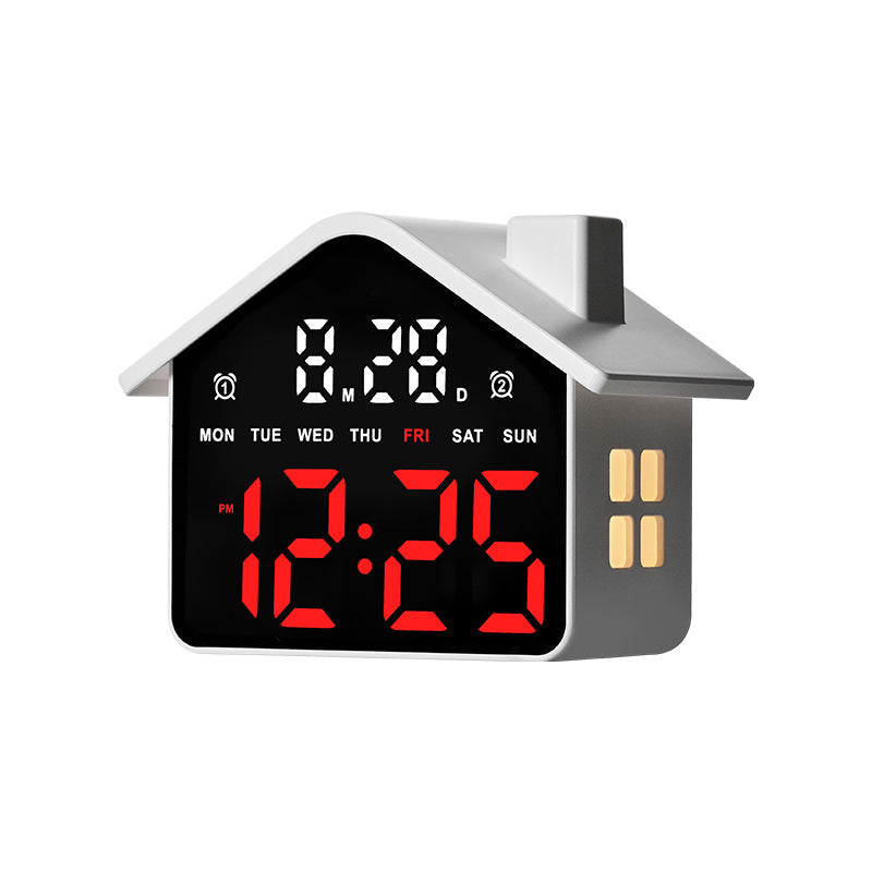 Reloj despertador digital creativo con diseño de casa