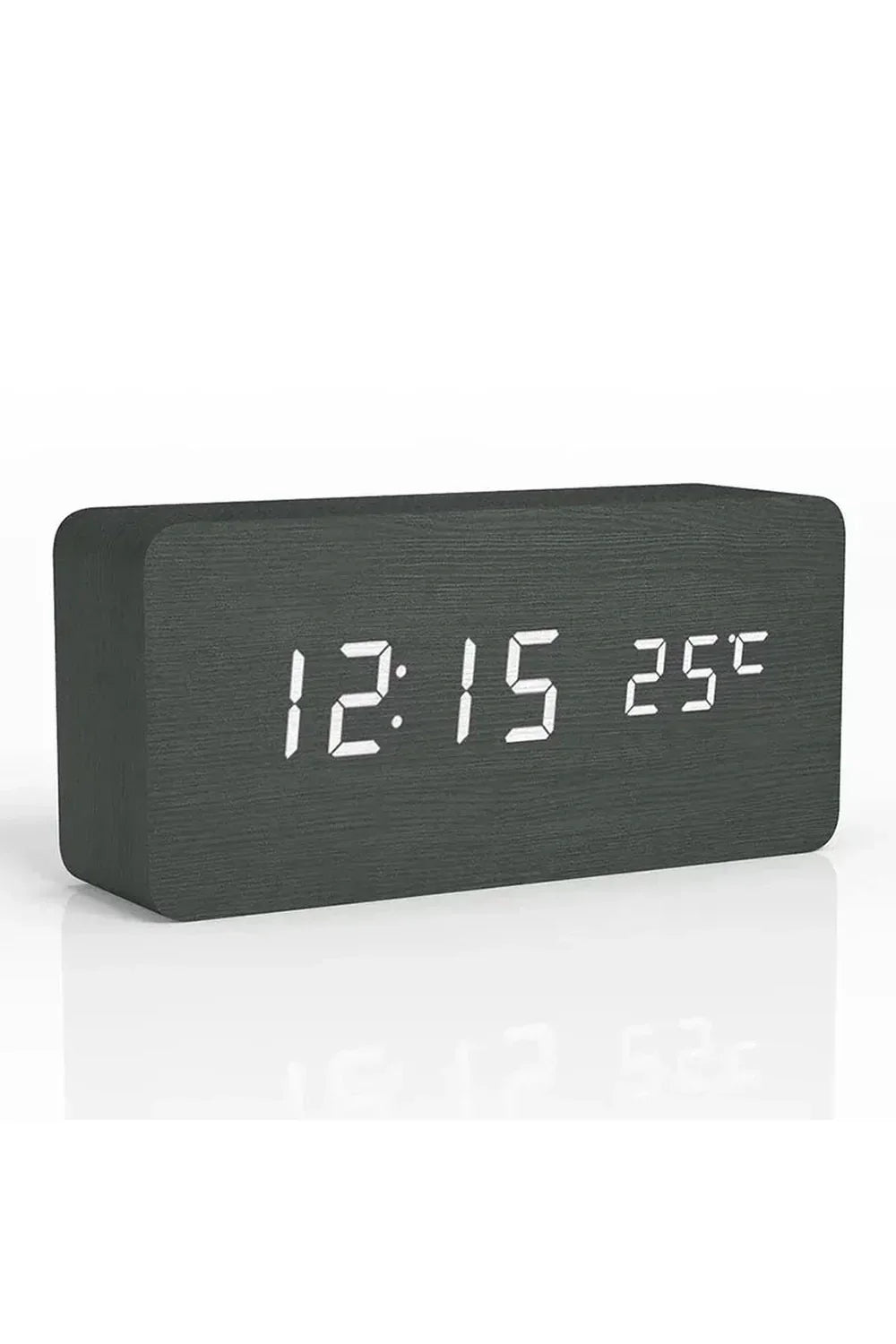 Reloj digital LED de madera