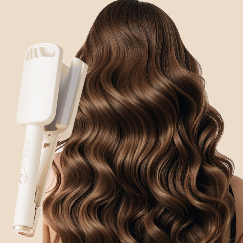 Rizador de pelo LuxéCurl 32 mm para rizos ondulados con acabado profesional