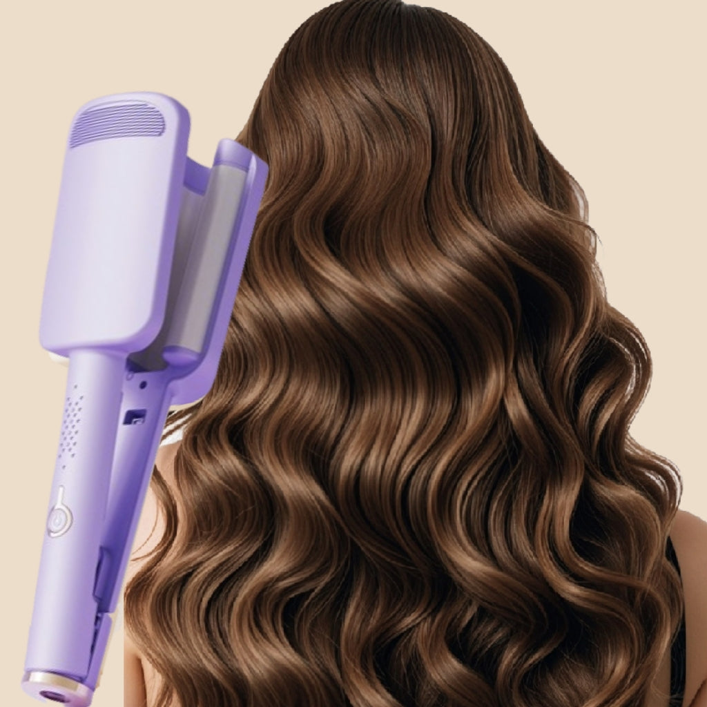 Rizador de pelo LuxéCurl 32 mm para rizos ondulados con acabado profesional