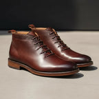 Robbin – Botas de tobillo de piel auténtica acabadas a mano para hombre