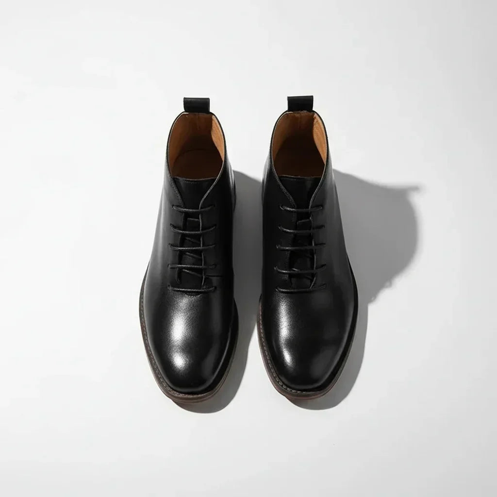 Robbin – Botas de tobillo de piel auténtica acabadas a mano para hombre