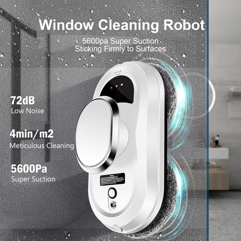 Robot limpiacristales inteligente con mando a distancia y cuerda de seguridad