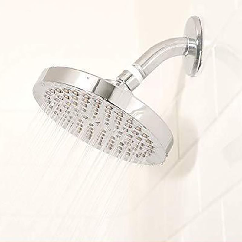 Rociador de ducha fijo redondo de pared plateado