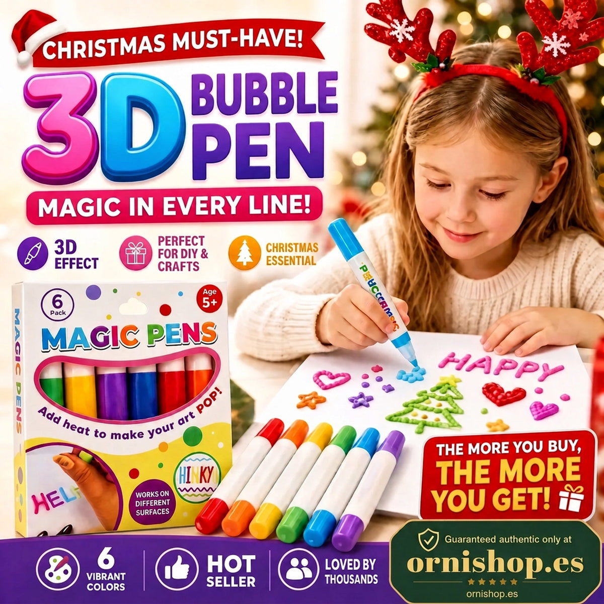 Rotuladores mágicos 3D – Dibuja y crea arte hinchable con un solo trazo