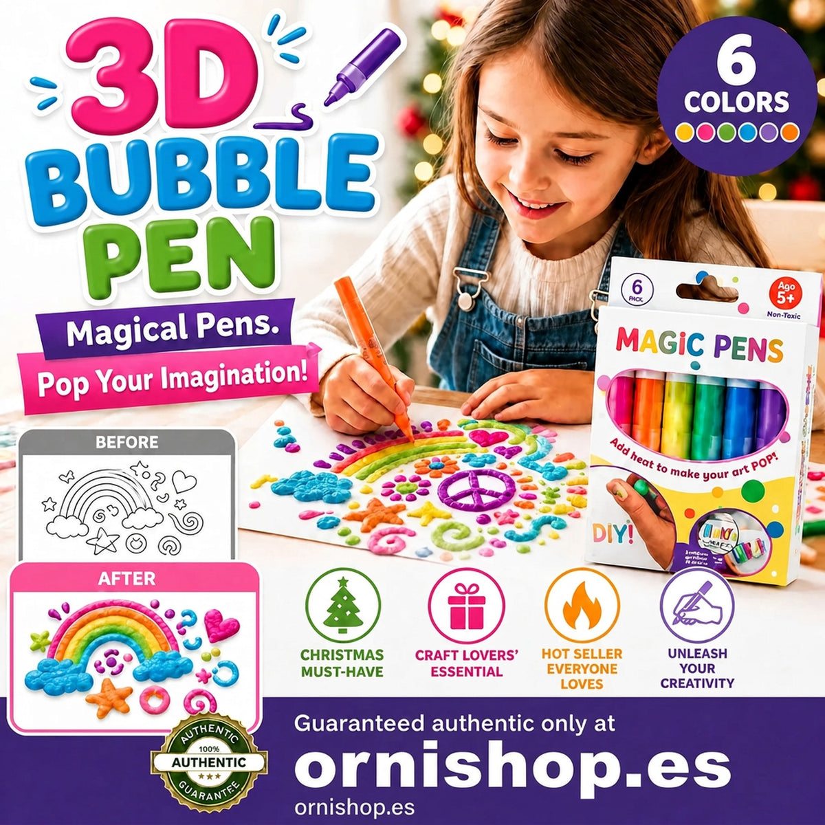 Rotuladores mágicos 3D – Dibuja y crea arte hinchable con un solo trazo