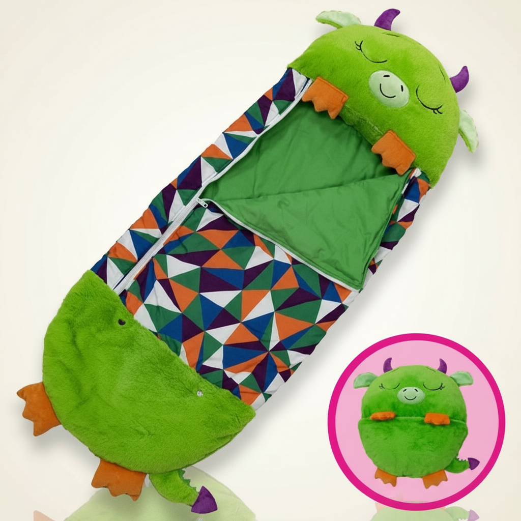 Saco de dormir infantil ligero con capucha — Almohada plegable integrada