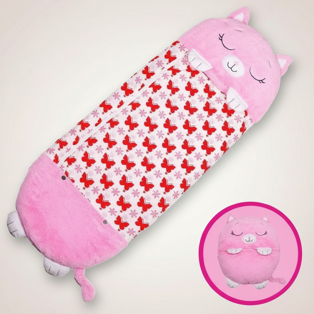 Saco de dormir infantil ligero con capucha — Almohada plegable integrada