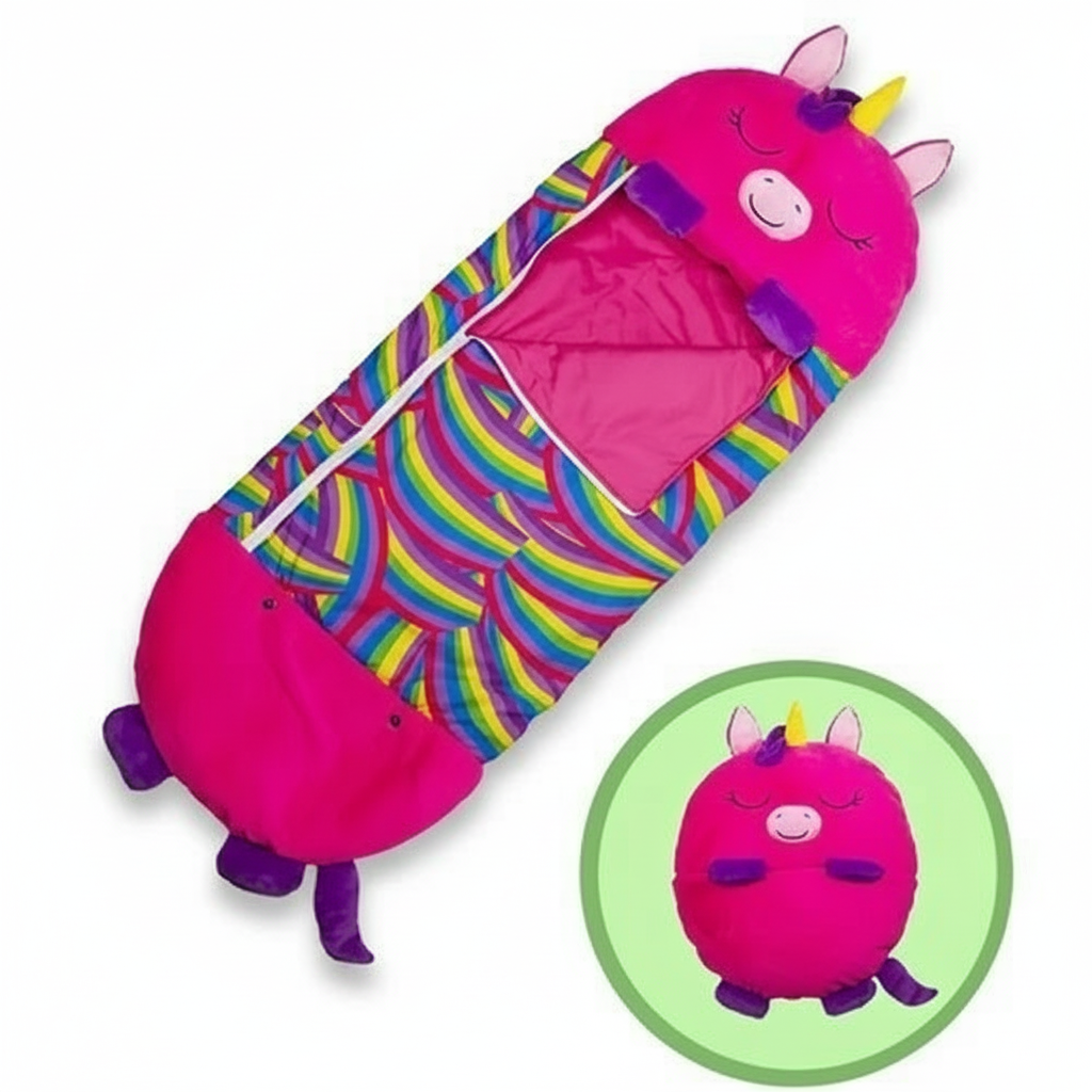 Saco de dormir infantil ligero con capucha — Almohada plegable integrada