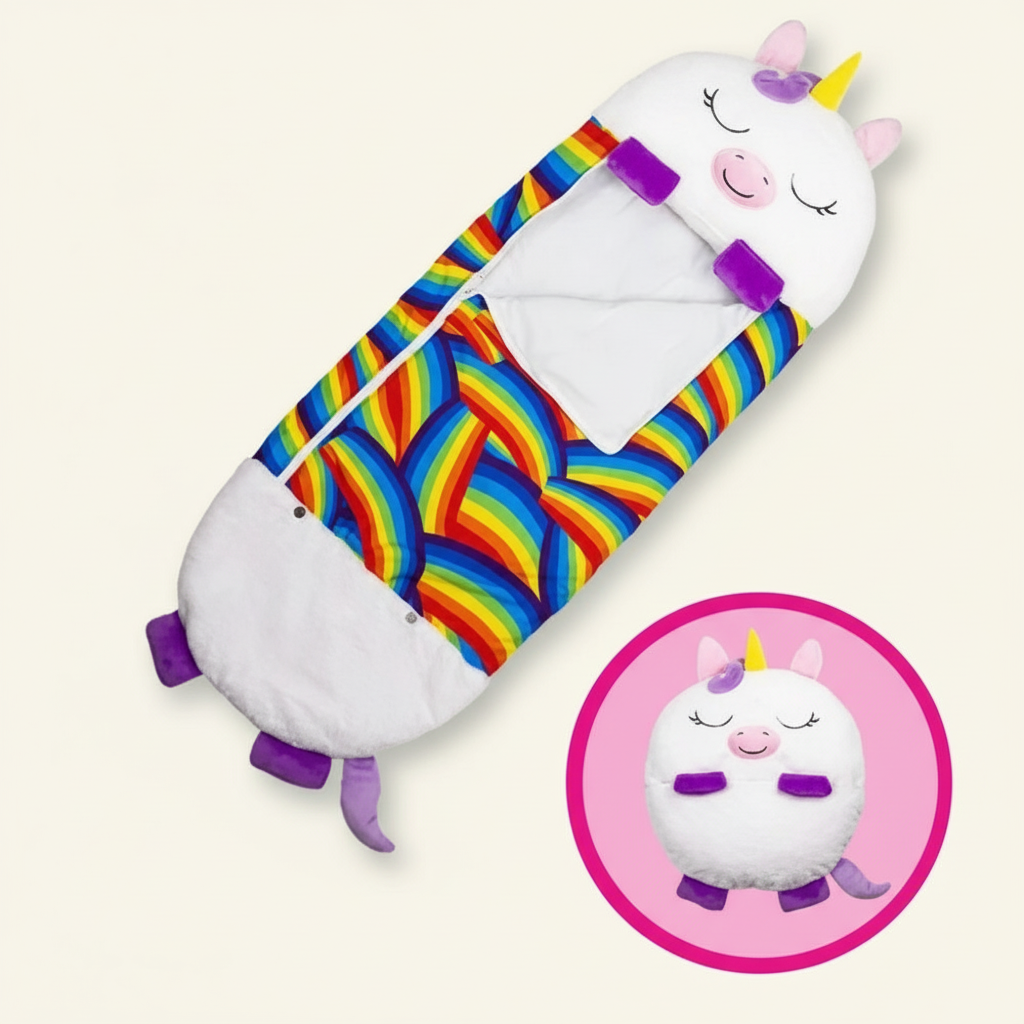 Saco de dormir infantil ligero con capucha — Almohada plegable integrada