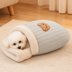 Saco de dormir semicerrado de felpa cortavientos para mascotas (para gatos y perros pequeños)