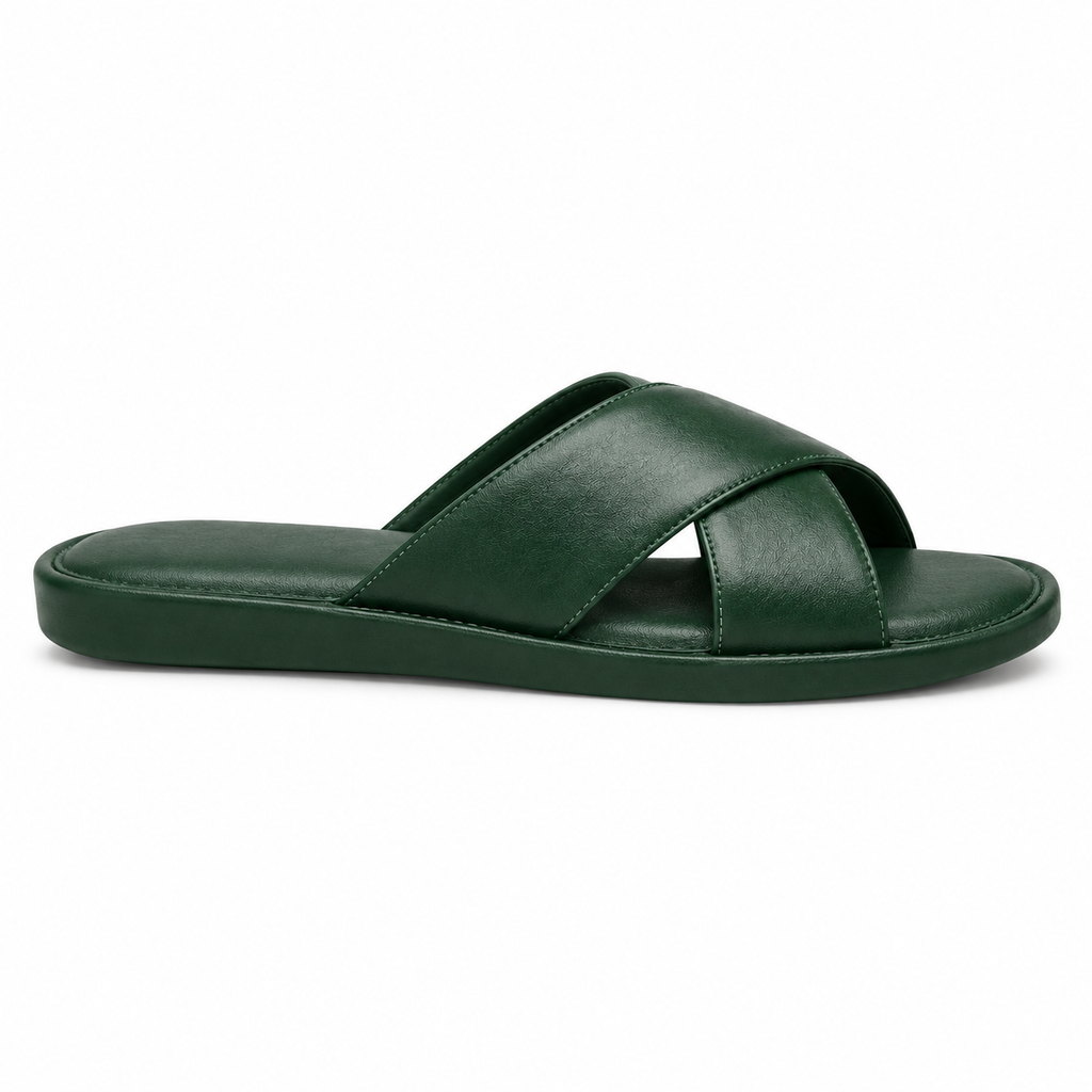 Sandalias de hombre verdes con tiras cruzadas