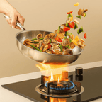 Sartén de titanio premium sin revestimiento para todo tipo de cocinas