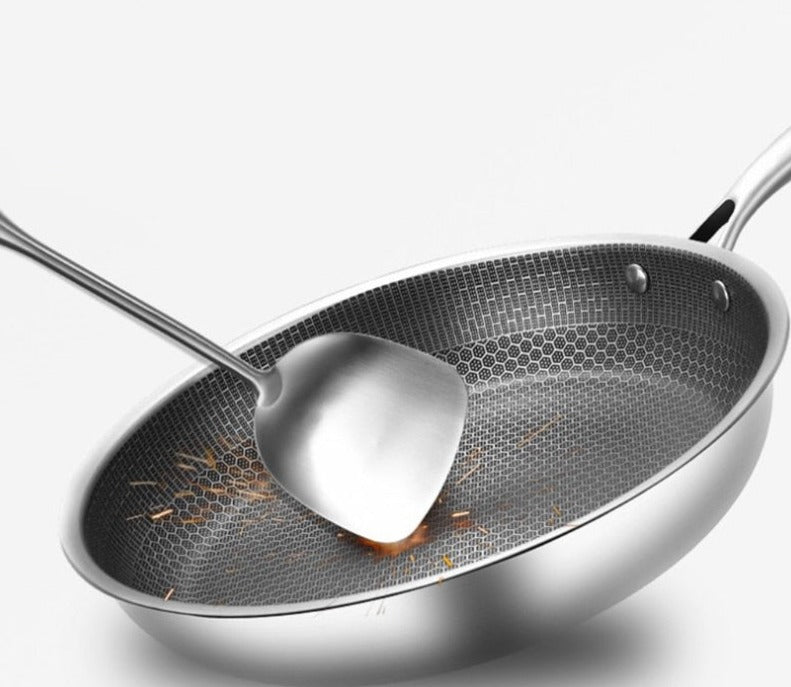 Sartén antiadherente de acero inoxidable Chefverro con estructura de panal