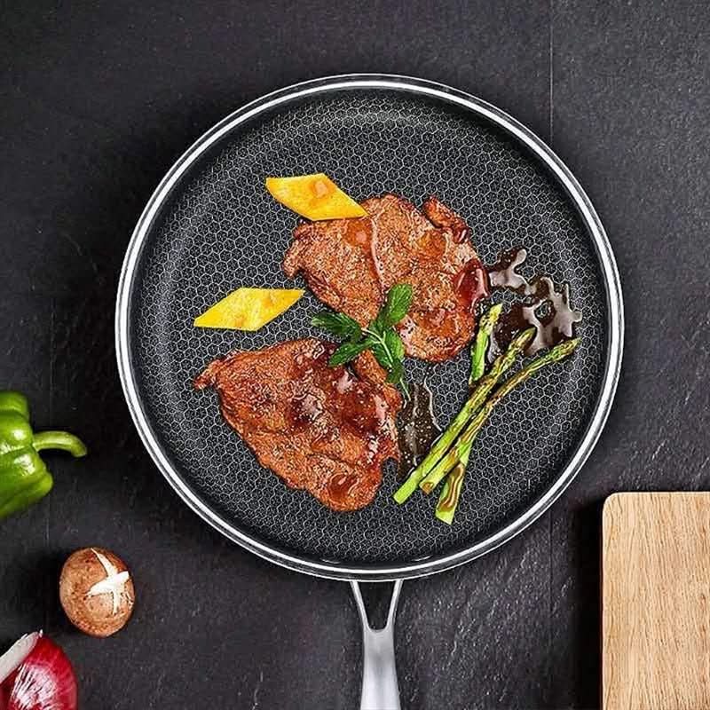 Sartén antiadherente de acero inoxidable para cocinar sin esfuerzo