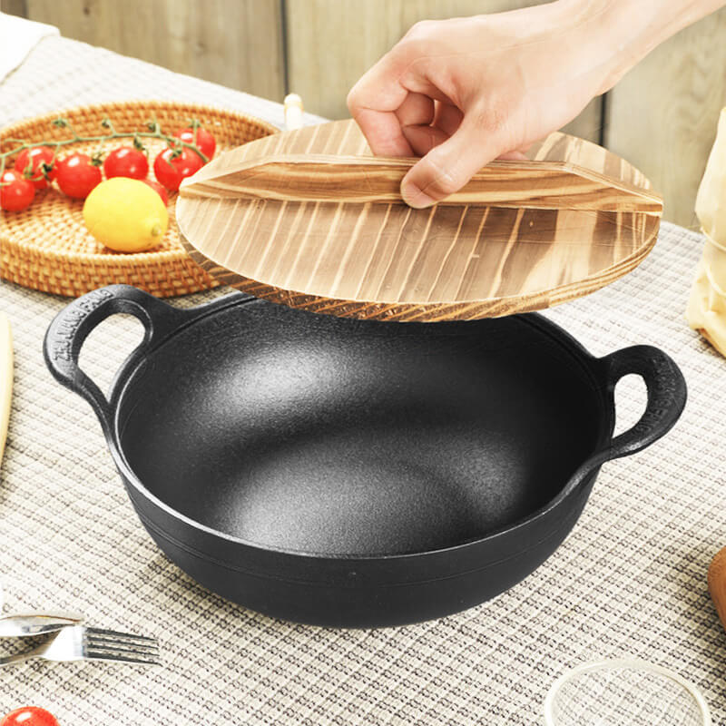 Sartén CastePrima con antiadherente duradero y tapa de madera