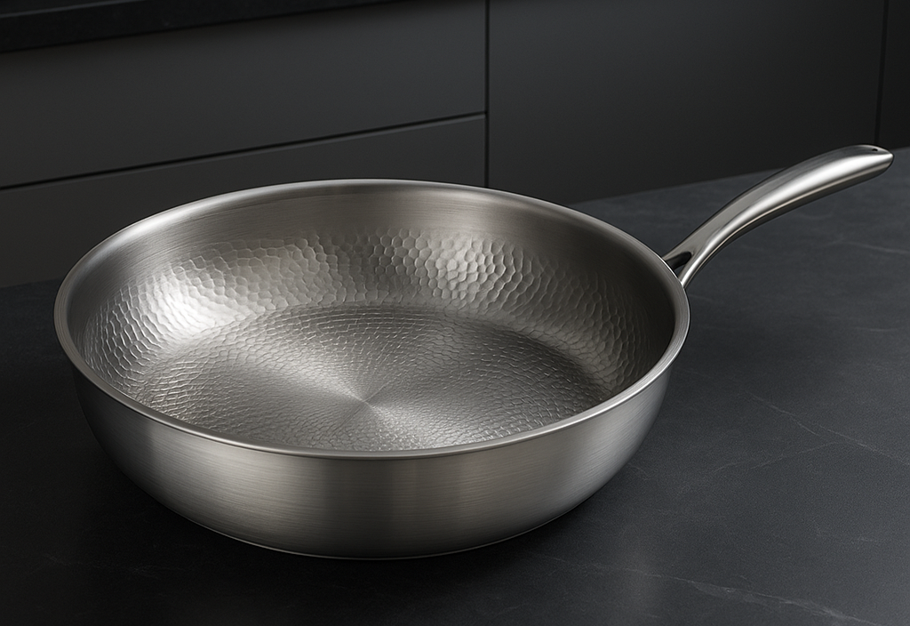 Sartén Premium de Titanio Martillado – Sin revestimiento, compatible con inducción y todas las cocinas