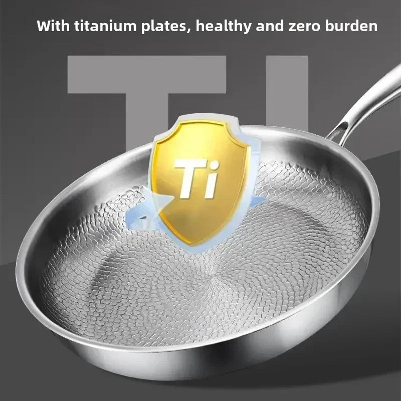 Sartén de titanio martillado antiadherente para inducción y cocina diaria