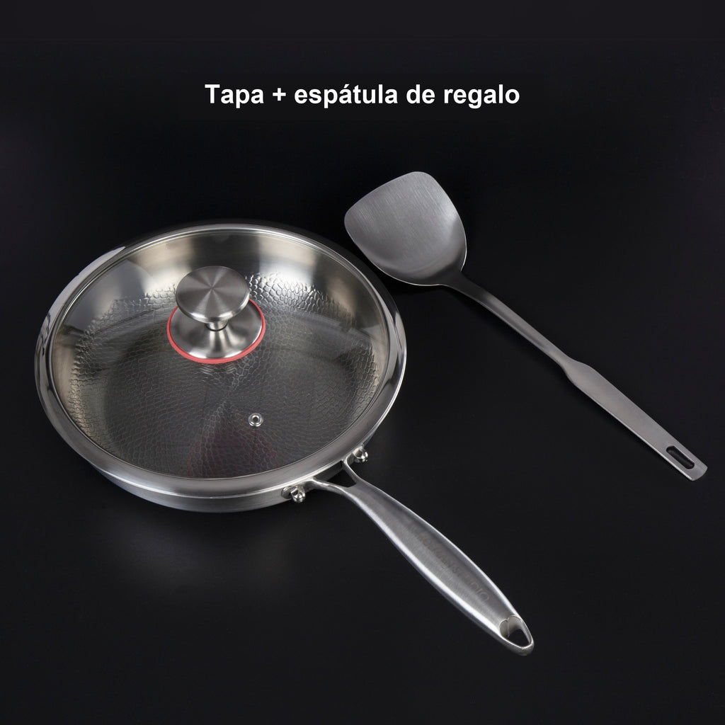 Sartén de titanio puro antiadherente natural